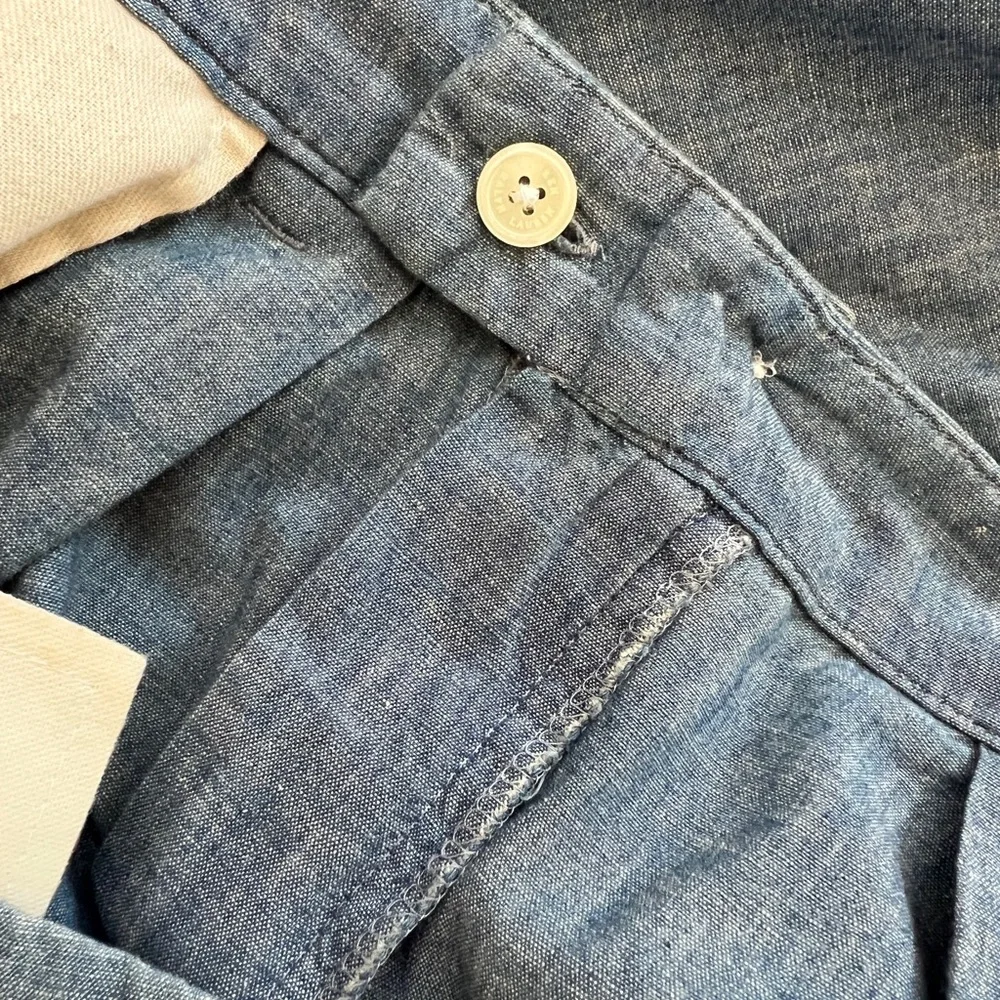 Ralph Lauren Black Label Pleated Wide Leg Chambray Pants Size 8 - Picture 5 of 9